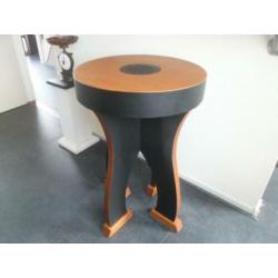Hoge TAFEL BIJZETTAFEL art deco hout zwart statafel