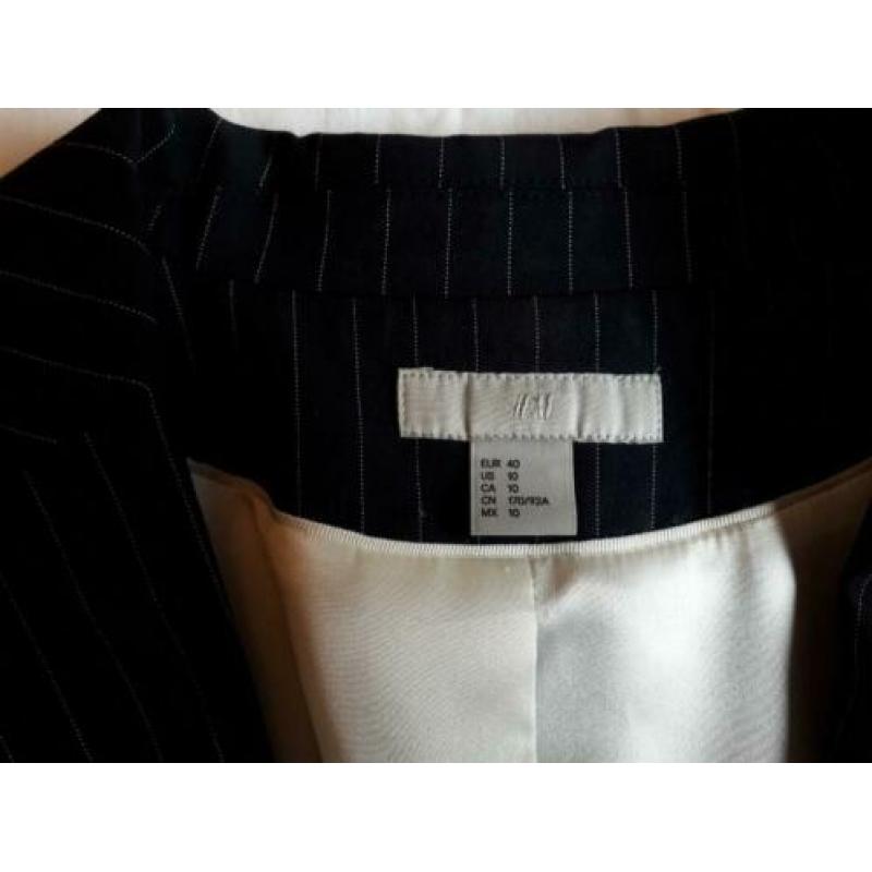 Krijtstreep jasje blauw H&M maat 40 zgan
