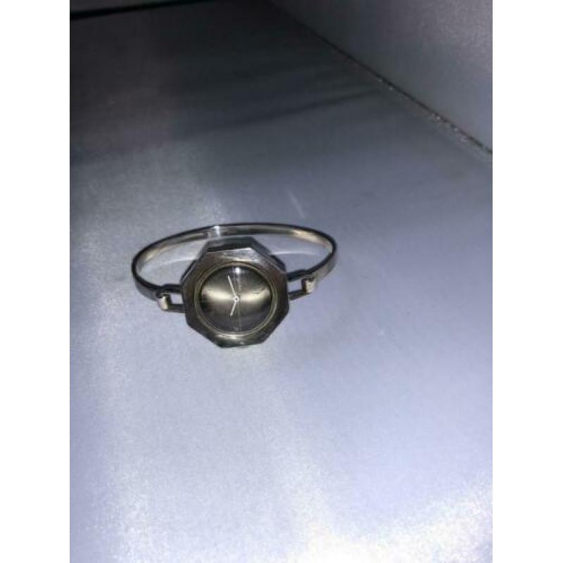 Vintage zilveren dames horloge gemerkt in klok en band