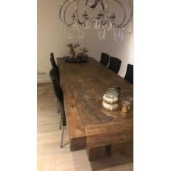 Massief eiken tafel 3 meter lang/ 1 meter breed