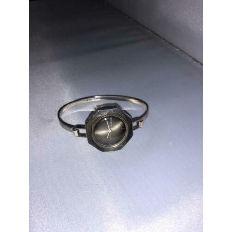 Vintage zilveren dames horloge gemerkt in klok en band