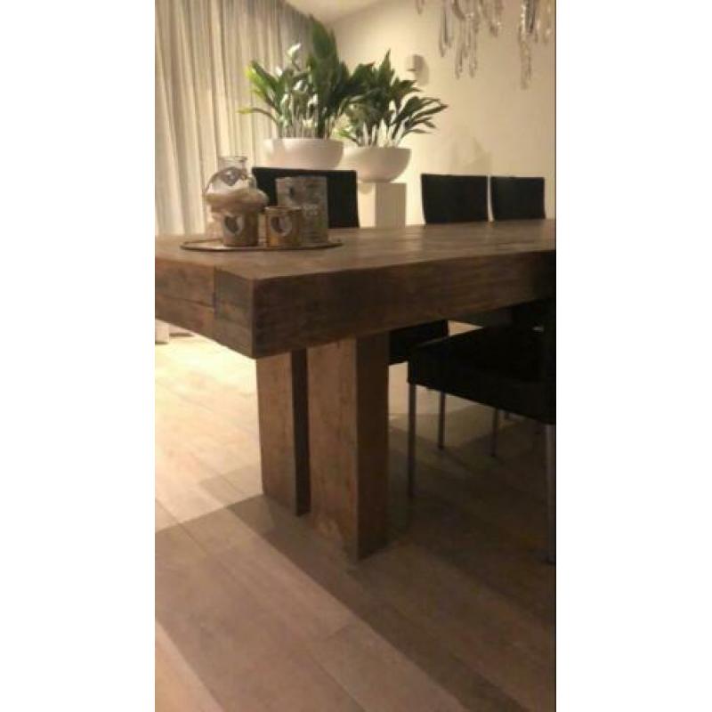 Massief eiken tafel 3 meter lang/ 1 meter breed
