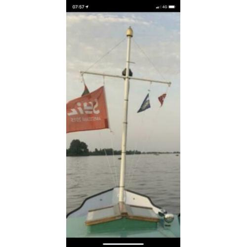 Stalen klapbare mast met mastvoet