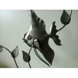 Retro Sculptuur Vis op Steen. Mid Century jaren 60.