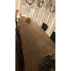 Massief eiken tafel 3 meter lang/ 1 meter breed