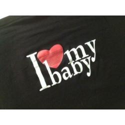 zwarte buikband I LOVE MY BABY esmara maat XL