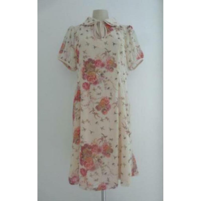 Jurk met bloemen- en vogeldessin van Collectif (UK)