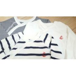 Petit Bateau 3x overslag longsleeve rompers NIEUW mt 60 cm