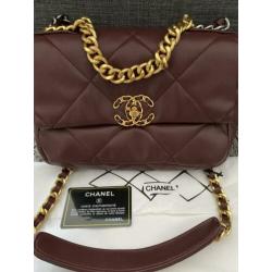 Flap Bag, Lambskin. Bruin/rood. Nooit gedragen
