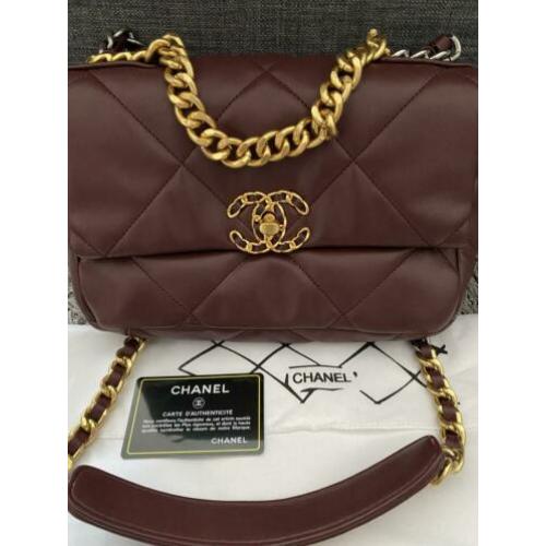 Flap Bag, Lambskin. Bruin/rood. Nooit gedragen