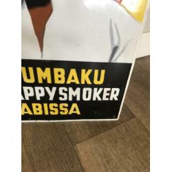 Emaille reclamebord. Happy smoker