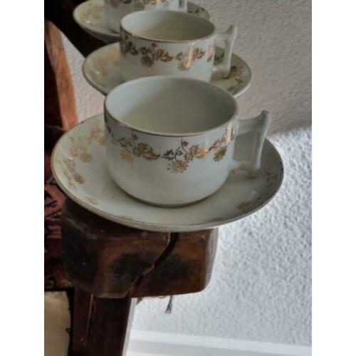 Prachtige antieke kop en schotels 4x