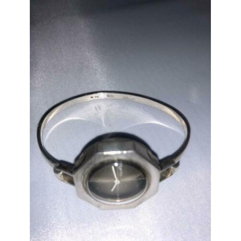 Vintage zilveren dames horloge gemerkt in klok en band