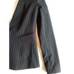 Krijtstreep jasje blauw H&M maat 40 zgan