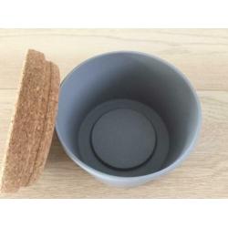 Voorraadpot 500ml Zuperzozial Stack Store grijs bamboe kurk