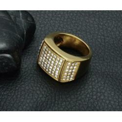 Heren 18k goud vergulde ring met zirkonen