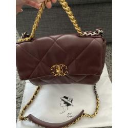 Flap Bag, Lambskin. Bruin/rood. Nooit gedragen