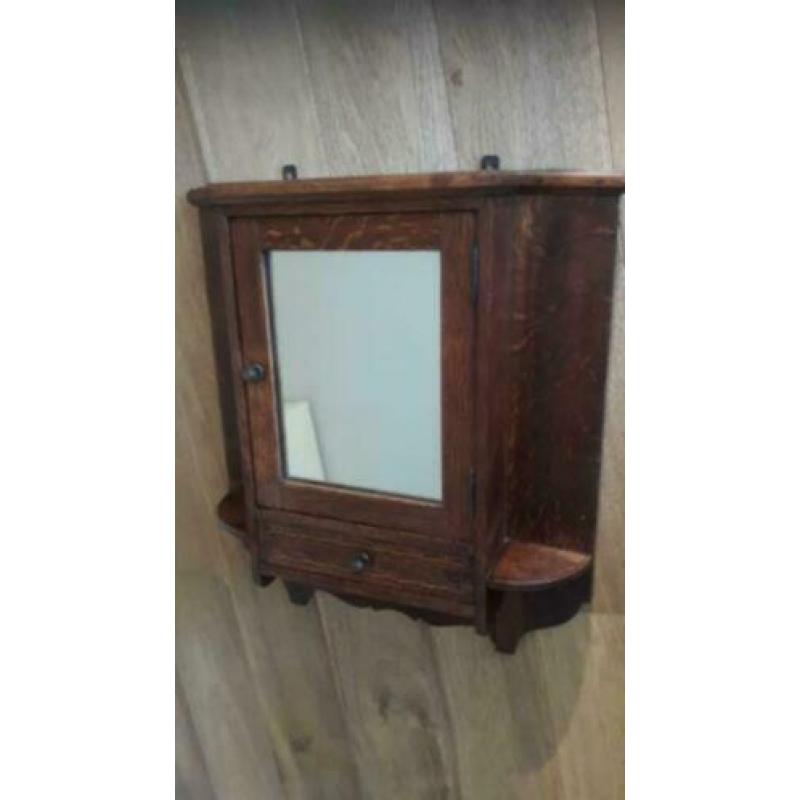 Hangend Kastje Antiek Art Deco Toiletkastje Keukenkastje