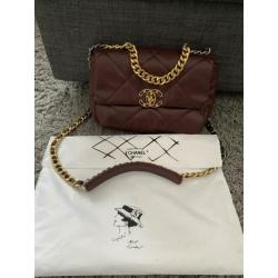 Flap Bag, Lambskin. Bruin/rood. Nooit gedragen