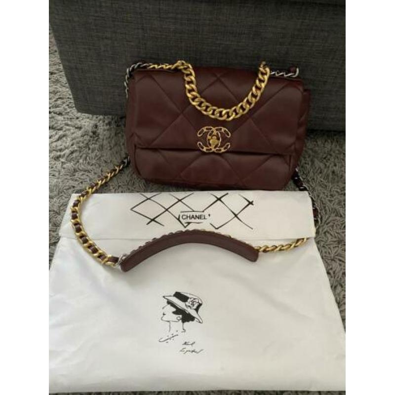 Flap Bag, Lambskin. Bruin/rood. Nooit gedragen
