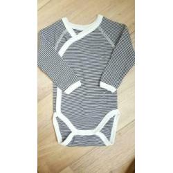 Petit Bateau 3x overslag longsleeve rompers NIEUW mt 60 cm