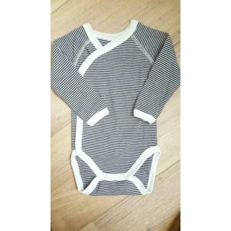 Petit Bateau 3x overslag longsleeve rompers NIEUW mt 60 cm
