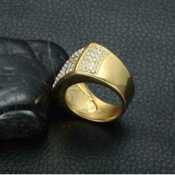Heren 18k goud vergulde ring met zirkonen