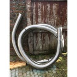 2x 10m rvs flexibele kachelpijpen (nieuw)