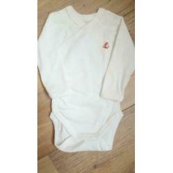 Petit Bateau 3x overslag longsleeve rompers NIEUW mt 60 cm