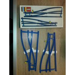 lego trein wissels set 154 met doos inst. blauw rails