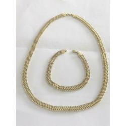 Mooie 14 karaat gouden set: ketting en armband