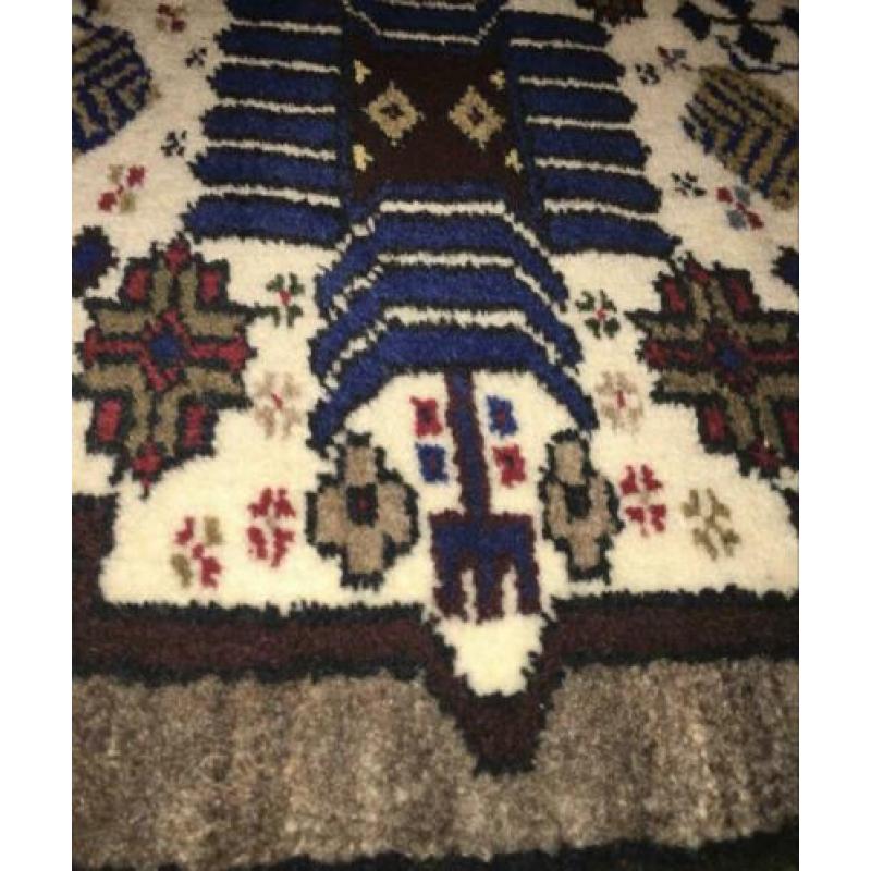 2xHand geknopt Perzisch vloertapijt kussen