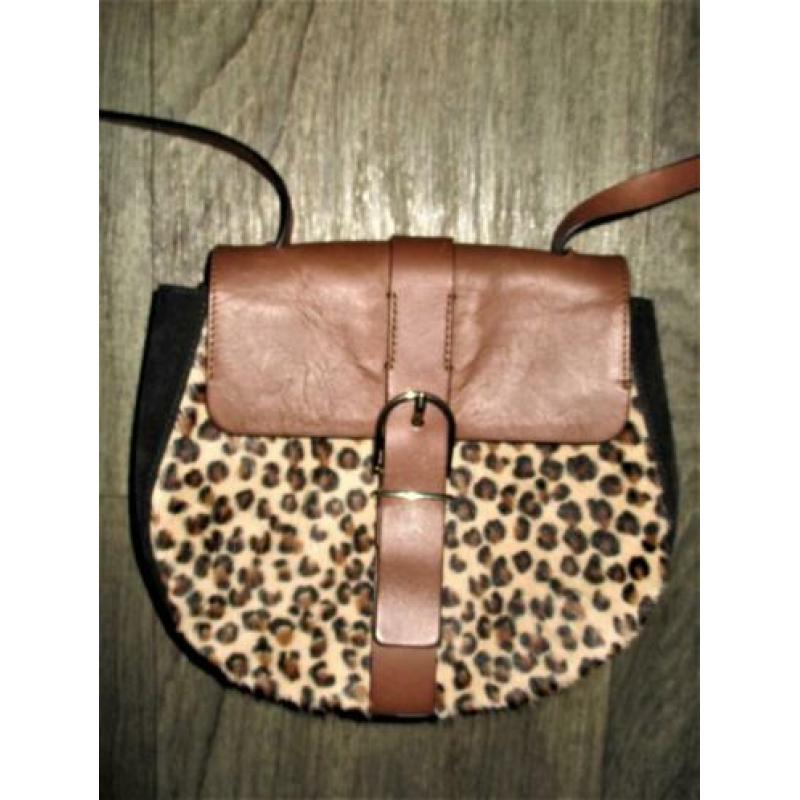MASSIMO DUTTI ! Leren schouder/cross bodytas echt vacht.