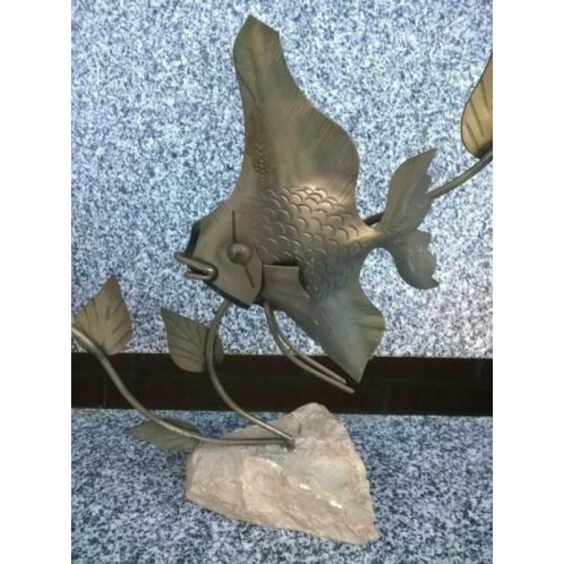 Retro Sculptuur Vis op Steen. Mid Century jaren 60.