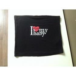 zwarte buikband I LOVE MY BABY esmara maat XL
