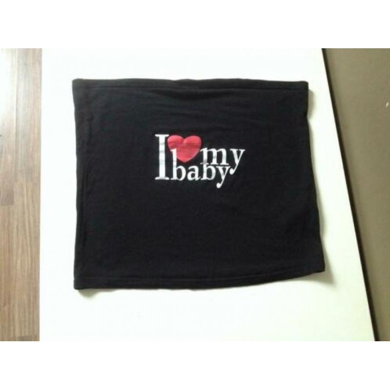 zwarte buikband I LOVE MY BABY esmara maat XL