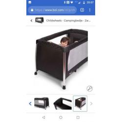 Childwheels campingbed, met commode voor bovenop, horregaas
