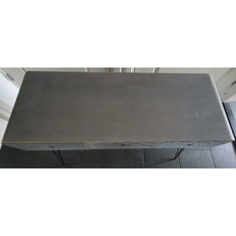 VidaXL Wandtafel met 3 lades grijs