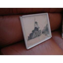 Oud antiek abstract aquarel.