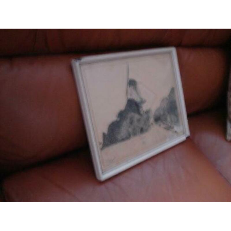 Oud antiek abstract aquarel.
