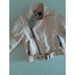 Roze imitatie leren jasje | Nieuw | Maat 80/86 | Kinderen