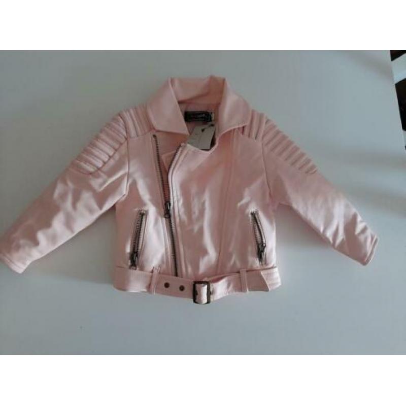 Roze imitatie leren jasje | Nieuw | Maat 80/86 | Kinderen