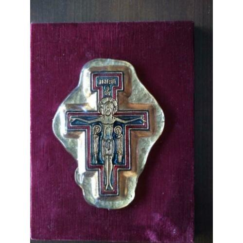Zeer bijzonder kruis crucifix met Christus in bladgoud