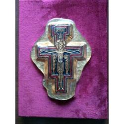 Zeer bijzonder kruis crucifix met Christus in bladgoud