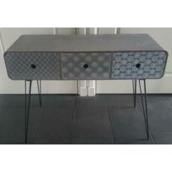 VidaXL Wandtafel met 3 lades grijs
