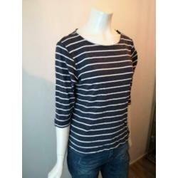 AnniRolfi blauw gestreept shirt drie kwart mouw maat L