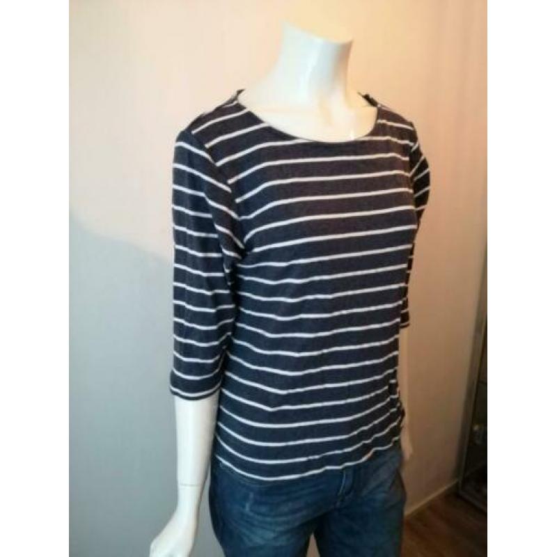 AnniRolfi blauw gestreept shirt drie kwart mouw maat L