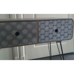 VidaXL Wandtafel met 3 lades grijs