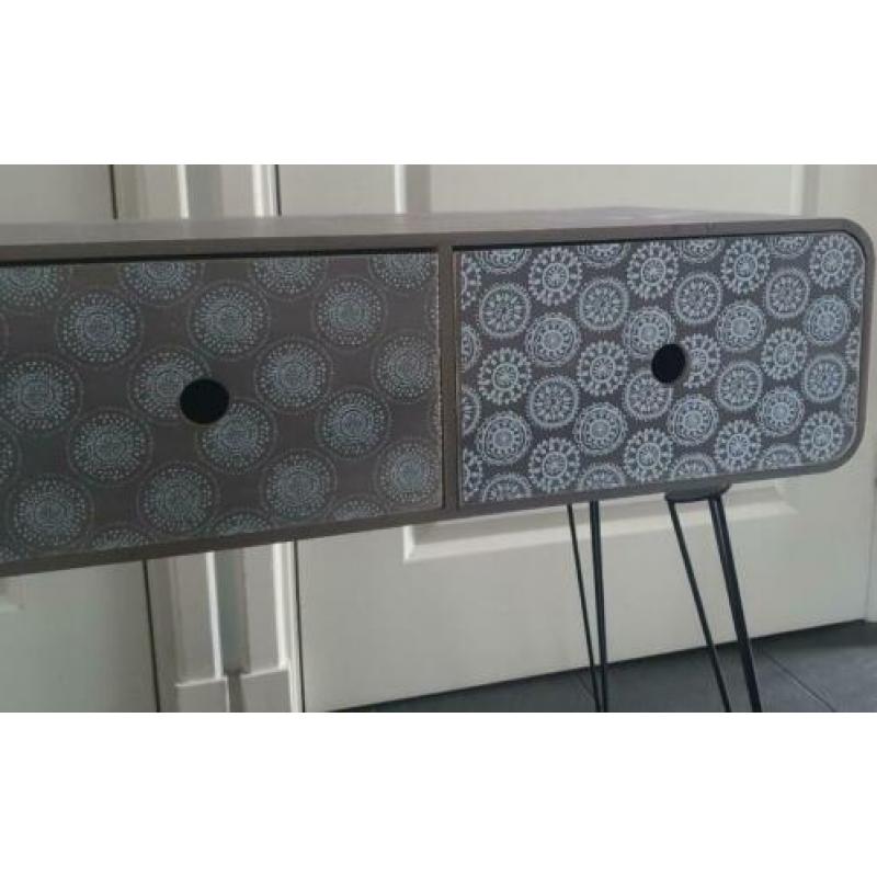 VidaXL Wandtafel met 3 lades grijs