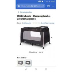 Childwheels campingbed, met commode voor bovenop, horregaas
